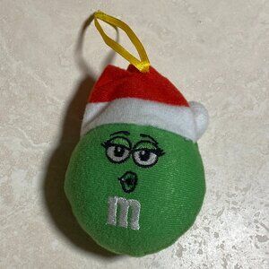 3/$20, M&M's Green w/ Red Santa Hat Stuffed Plush Christmas Ornament